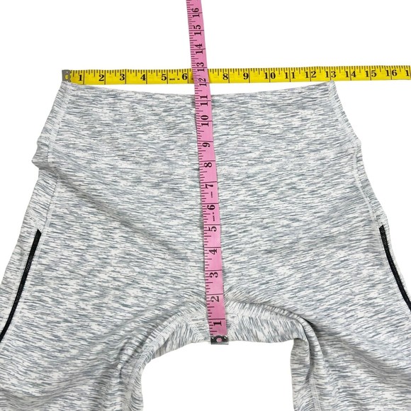 Savage Barbell Heather Grey Workout Gym Athletic Crop Legging Mesh Inset Woman M - Picture 8 of 9